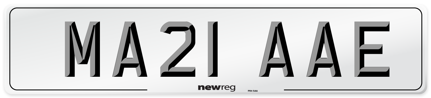 MA21 AAE Number Plate from New Reg